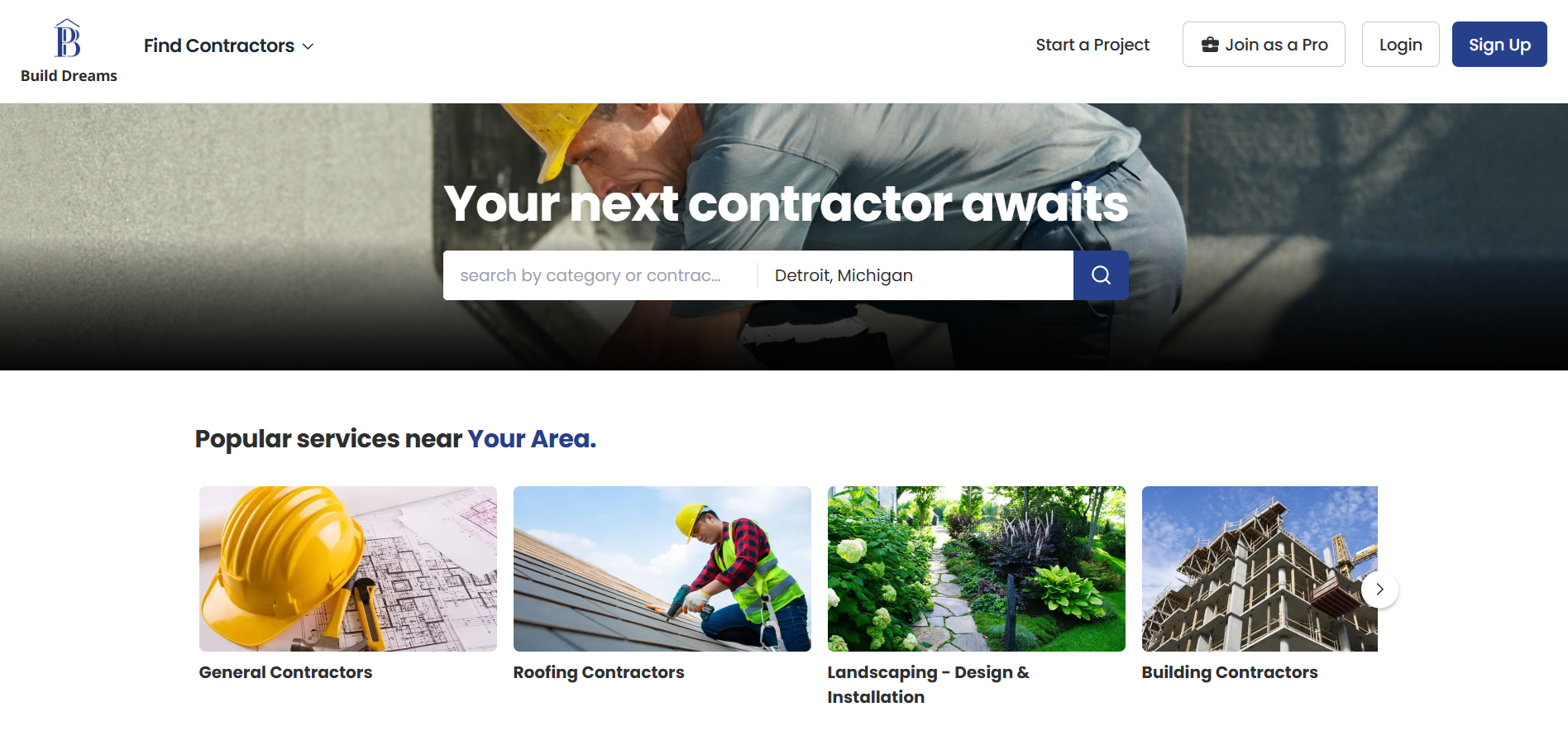 Premier Builders Contractor Marketplace